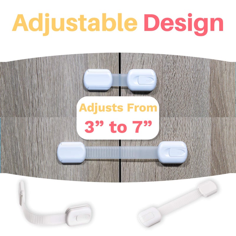 Inaya 16-Pack Child Proof Locks for Cabinet Doors, Drawers, Fridge, Toilet Seat, Dishwasher, Trash Can, Cupboard - 3M Adhesive - No Drilling - Baby Proofing Cabinet Locks - Image 4